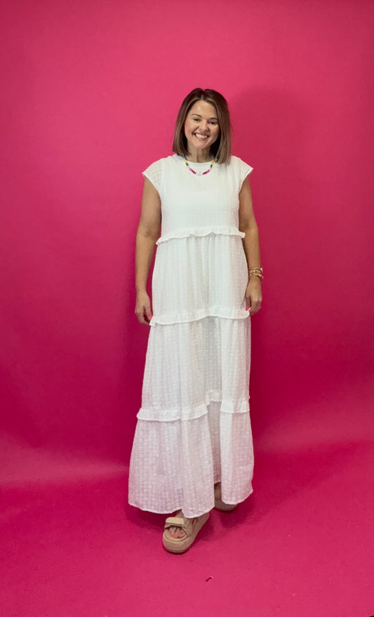 Ruffle Eyelet Maxi