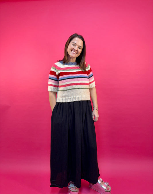 Chunky Knit Short Sleeve Sweater