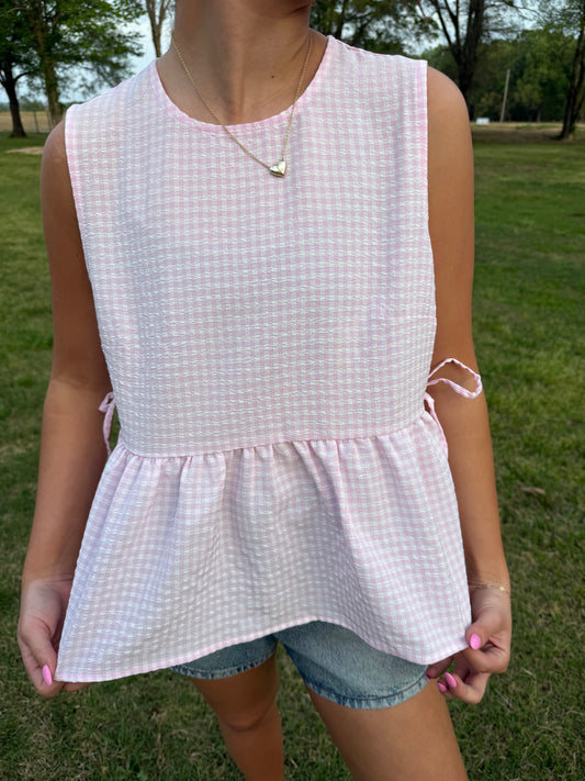 Gingham Peplum